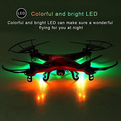 SYMA X5C Drone with 2.0MP HD Camera 3D Flips & High/Low Speed & Left/Right Mode Exclusive Red Color RC Quadcopter