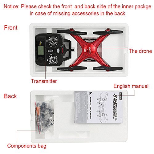 SYMA X5C Drone with 2.0MP HD Camera 3D Flips & High/Low Speed & Left/Right Mode Exclusive Red Color RC Quadcopter