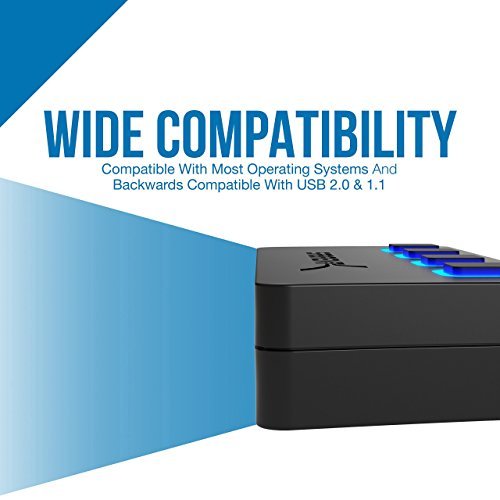 Sabrent 4-Port USB 3.0 Hub with Individual Power Switches and LEDs (HB-UM43)