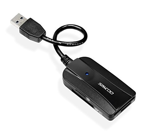 Saicoo USB3.0 Card Reader 4 Slots 11 in 1 with dual SD and Micro SD slots