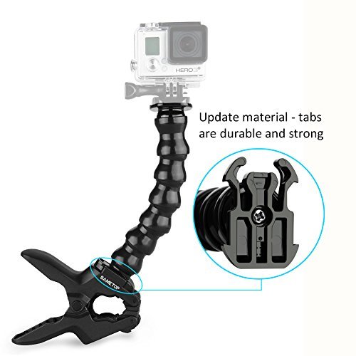 Sametop Jaws Flex Clamp Mount with Adjustable Gooseneck for GoPro Hero 6, 5, 4, Session, 3+, 3, 2, 1 Cameras