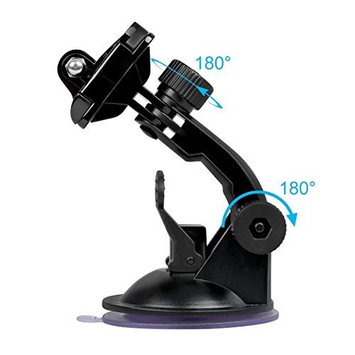 Sametop Suction Cup Mount for Gopro Hero 6, 5, 4, Session, 3+, 3, 2, 1 Cameras; Perfect for Car Windshield and Window