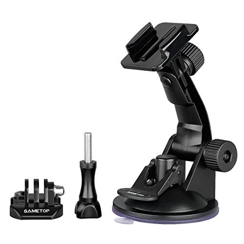 Sametop Suction Cup Mount for Gopro Hero 6, 5, 4, Session, 3+, 3, 2, 1 Cameras; Perfect for Car Windshield and Window