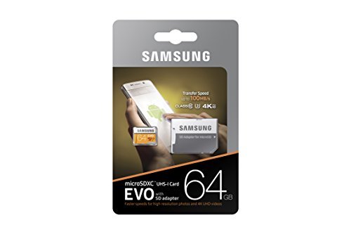 Samsung 100MB/s (U3) MicroSD EVO Memory Card with Adapter 64 GB (MB-MP64GA/AM)