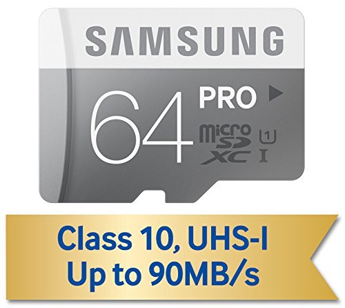 Samsung 64GB PRO Class 10 Micro SDXC up to 90MB/s with Adapter (MB-MG64DA/AM)