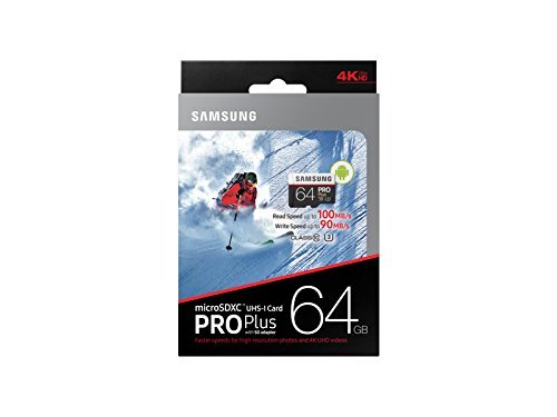 Samsung 64GB PRO Plus Class 10 Micro SDXC with Adapter (MB-MD64GA/AM)