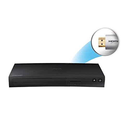 Samsung BD-J5100 Curved Blu-Ray Disc Player with Remote control, HDMI Cable and FiberTique Cleaning Cloth