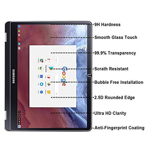 Samsung Chromebook Plus Screen Protector Glass, RBEIK 9H Hardness Scratch Resistant Tempered Glass Screen Protector for Samsung Chromebook Plus / Pro 12.3" Convertible Touch Laptop