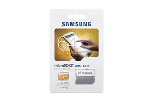 Samsung EVO 64GB Micro SDXC Memory Card with Adapter up to 48/MB/s (MB-MP64DA/AM)