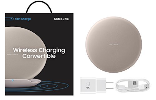 Samsung Fast Charge Wireless Charging Convertible Stand W/ AFC Wall Charger (US Version with Warranty), Tan