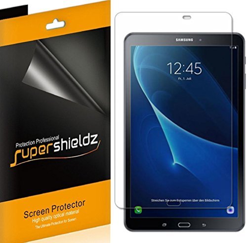 Samsung Galaxy Tab A 10.1 Screen Protector, [3-Pack] Supershieldz Anti-Bubble High Definition Clear Shield + Lifetime Replacements Warranty- Retail Packaging