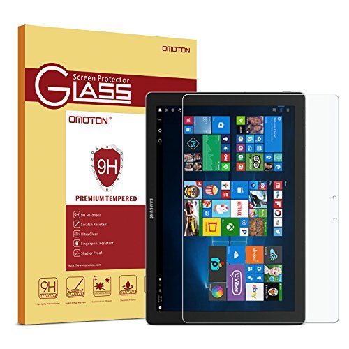 Samsung Galaxy TabPro S/TabPro S Gold Edition Screen Protector, OMOTON Tempered Glass with [2.5D Round Edge] [9H Hardness] [Crystal Clear] for Samsung Galaxy TabPro S/ TabPro S Gold Edition 12 inch