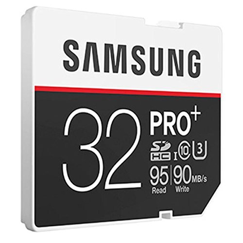 Samsung PRO+ 32GB Class 10 U3 UHS-1 SDHC Memory Card for Digital Camera, DSLR, Camcorder, Laptop, Up to 95MB/s Read, Up to 90MB/s Write Speed