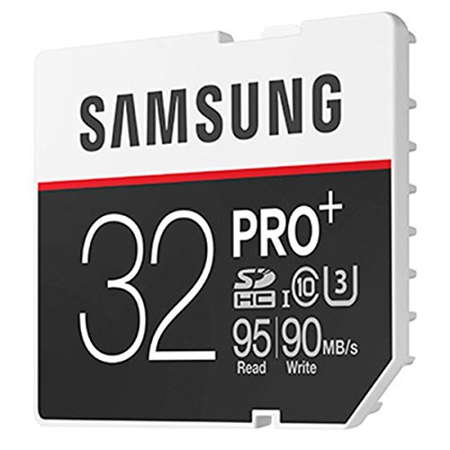 Samsung PRO+ 32GB Class 10 U3 UHS-1 SDHC Memory Card for Digital Camera, DSLR, Camcorder, Laptop, Up to 95MB/s Read, Up to 90MB/s Write Speed