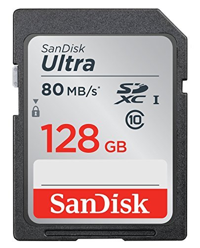 SanDisk 128GB Ultra UHS-I Class 10 SDXC Memory Card, Black, Standard Packaging (SDSDUNC-128G-GN6IN)