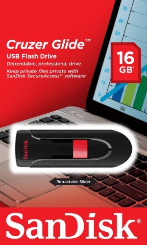 SanDisk 16GB 2.0 Flash Cruzer Glide USB Drive (SDCZ60-016G-B35)