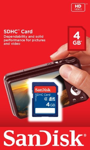 SanDisk 4GB Class 4 SDHC Flash Memory Card- SDSDB-004G-B35 (Label May Change)