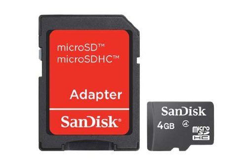 SanDisk 4GB Mobile MicroSDHC Class 4 Flash Memory Card With Adapter- SDSDQM-004G-B35A