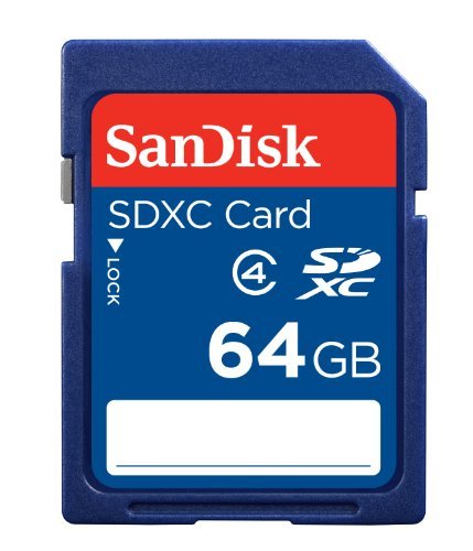 SanDisk 64GB Class 4 SDXC Flash Memory Card, Frustration-Free Packaging- SDSDB-064G-AFFP (Label May Change)