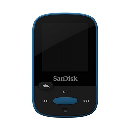 SanDisk Clip Sport 8GB MP3 Player, Blue With LCD Screen and MicroSDHC Card Slot- SDMX24-008G-G46B