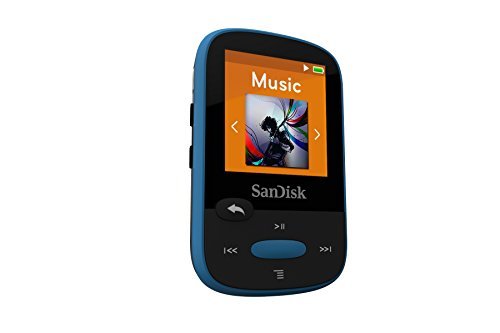 SanDisk Clip Sport 8GB MP3 Player, Blue With LCD Screen and MicroSDHC Card Slot- SDMX24-008G-G46B