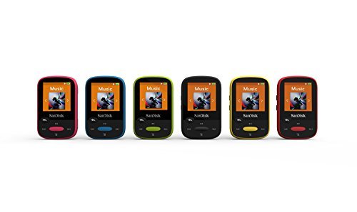 SanDisk Clip Sport 8GB MP3 Player, Yellow With LCD Screen and MicroSDHC Card Slot- SDMX24-008G-G46Y