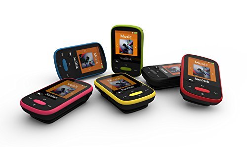 SanDisk Clip Sport 8GB MP3 Player, Yellow With LCD Screen and MicroSDHC Card Slot- SDMX24-008G-G46Y