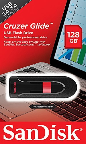 SanDisk Cruzer Glide CZ60 128GB USB 2.0 Flash Drive- SDCZ60-128G-B35