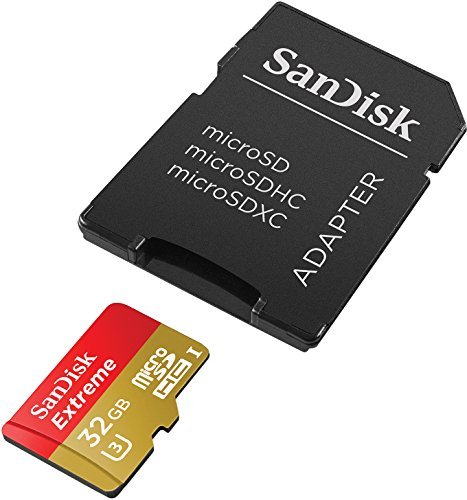 SanDisk Extreme 32GB MicroSDHC UHS-I Card with Adapter (SDSQXNE-032G-GN6MA)