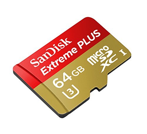 SanDisk Extreme PLUS 64GB microSDXC UHS-I/U3 Card with Adapter (SDSQXSG-064G-GN6MA)