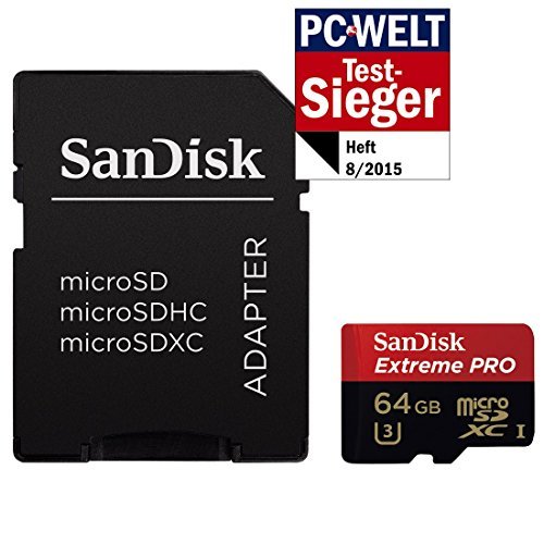 SanDisk Extreme PRO 64GB UHS-I/U3 Micro SDXC Memory Card Speeds Up To 95MB/s With 4K Ultra HD Ready-SDSDQXP-064G-G46A