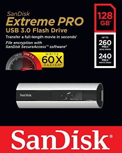 SanDisk Extreme PRO CZ88 128GB USB 3.0 Flash Drive Speeds Up To 260MB/s- SDCZ88-128G-G46