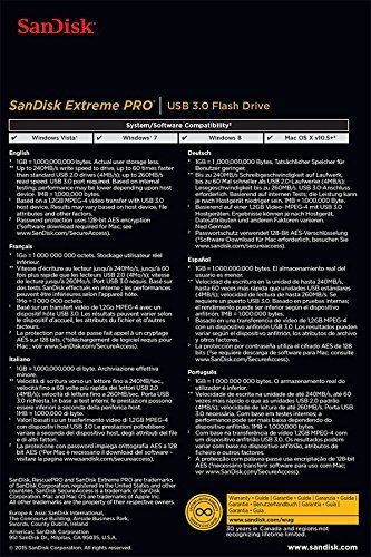 SanDisk Extreme PRO CZ88 128GB USB 3.0 Flash Drive Speeds Up To 260MB/s- SDCZ88-128G-G46