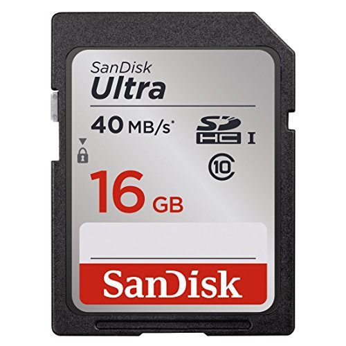 SanDisk Ultra 16GB Class 10 SDHC Memory Card Up To 40MB/s- SDSDUN-0016G-G46 [Older Version]