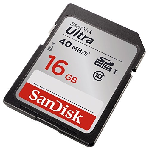 SanDisk Ultra 16GB Class 10 SDHC Memory Card Up To 40MB/s- SDSDUN-0016G-G46 [Older Version]