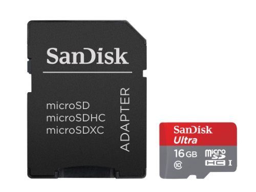 SanDisk Ultra 16GB MicroSDHC Class 10 UHS Memory Card Speed Up To 30MB/s With Adapter - SDSDQUA-016G-U46A [Old Version]