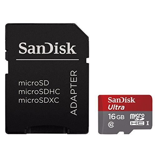 SanDisk Ultra 16GB UHS-I/Class 10 Micro SDHC Memory Card With Adapter- SDSDQUAN-016G-G4A [Old Version]