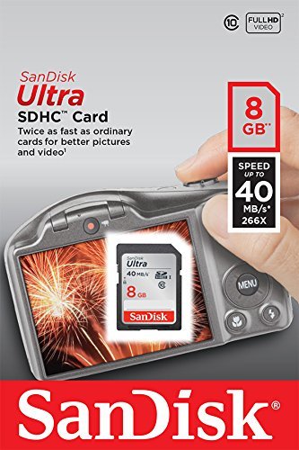 SanDisk Ultra 8GB Class 10 SDHC Memory Card Up To 40MB/s- SDSDUN-008G-G46 [Newest Version]