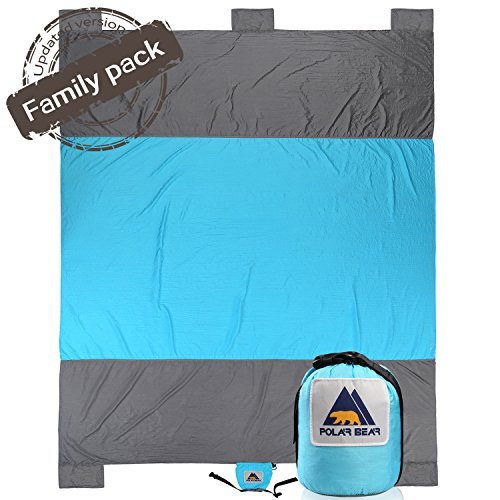 Sand Escape Compact Large Quick Drying Lightweight Durable Parachute Nylon Outdoor Beach Blanket Picnic Blanket Sand Resistant Oversized 7' x 9.5'