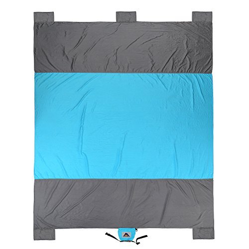 Sand Escape Compact Large Quick Drying Lightweight Durable Parachute Nylon Outdoor Beach Blanket Picnic Blanket Sand Resistant Oversized 7' x 9.5'
