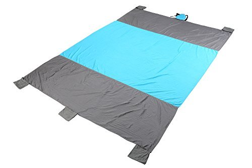 Sand Escape Compact Large Quick Drying Lightweight Durable Parachute Nylon Outdoor Beach Blanket Picnic Blanket Sand Resistant Oversized 7' x 9.5'