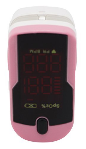 Santamedical Generation 2 OLED Fingertip Pulse Oximeter Oximetry Blood Oxygen Saturation Monitor with batteries and lanyard - Pink 