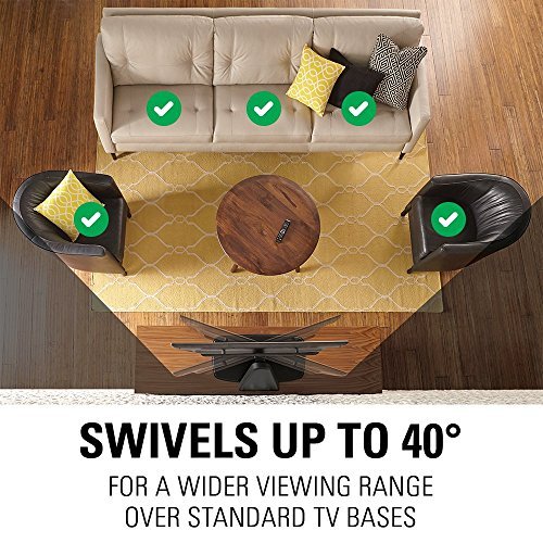 Sanus Swivel TV Base Mount for 32”-60" TVs - Designed to be Sonos PLAYBASE Compatible & Features 40º of Swivel, 8” of Height Adjust, & Improved TV Stability - WSTV1-B1