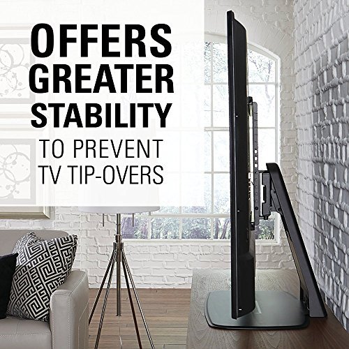 Sanus Swivel TV Base Mount for 32”-60" TVs - Designed to be Sonos PLAYBASE Compatible & Features 40º of Swivel, 8” of Height Adjust, & Improved TV Stability - WSTV1-B1