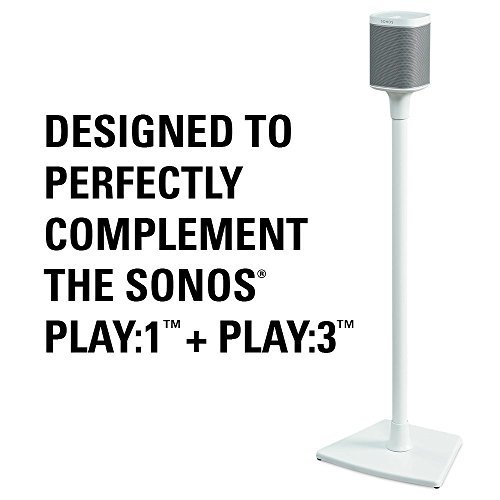 Sanus Wireless Speaker Stand Designed for SONOS PLAY 1 and PLAY 3 Speakers - Single (White) - WSS1-W1