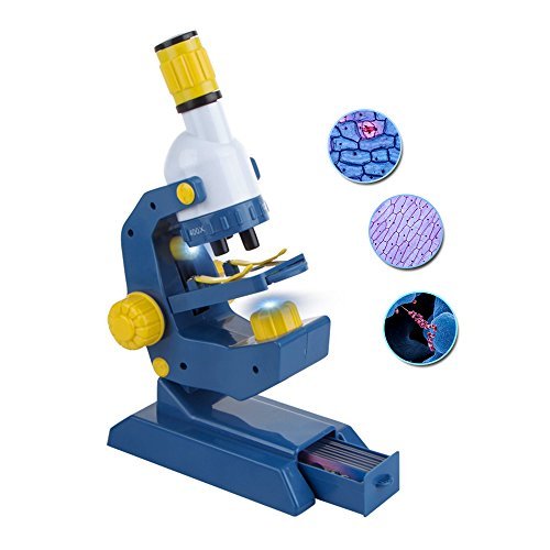 Scientoy Microscope for kids, 100X,400X and 1200X Magnification with Prepared...