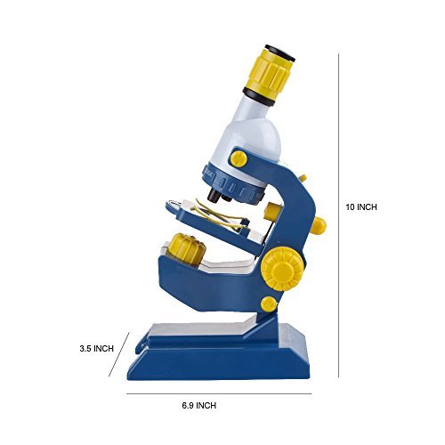 Scientoy Microscope for kids, 100X,400X and 1200X Magnification with Prepared...