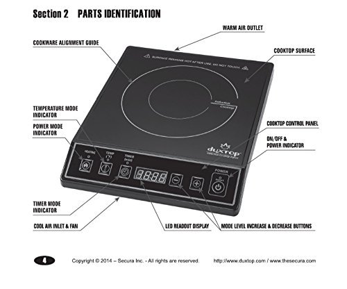 Secura 9100MC 1800W Portable Induction Cooktop Countertop Burner, Black