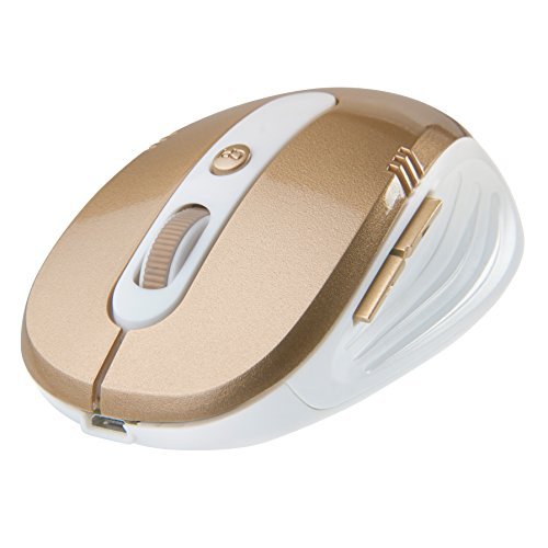 ShiRui L5 Rechargeable Whisper-quiet Wireless Mouse, Silent Click 2.4GHz Wireless Mice With 3 Adjustable DPI, 6 Buttons for Laptop and Computer (Brown)