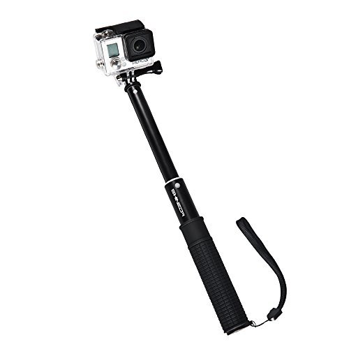 Shineda Telescopic Handheld Monopod Pole Selfie Stick SD-208 for GoPro Hero 2 3 3+ 4 5, GoPro Hero4 Session ,36" (Black)